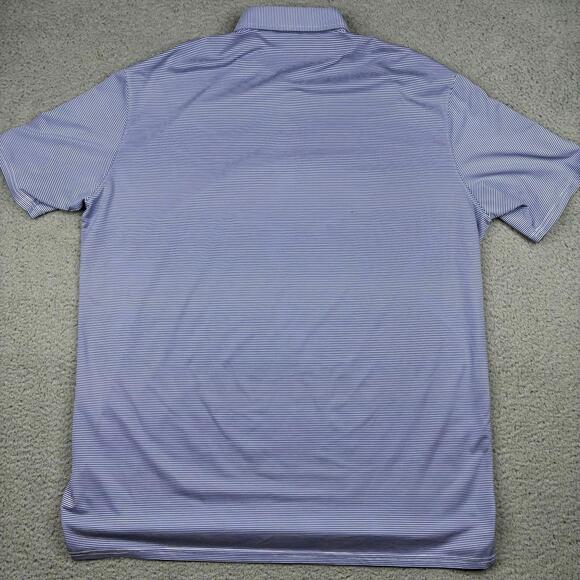 Holderness & Bourne Tailored Fit Polo Shirt Men’s XL Blue Striped Golf Logo - Picture 7 of 10